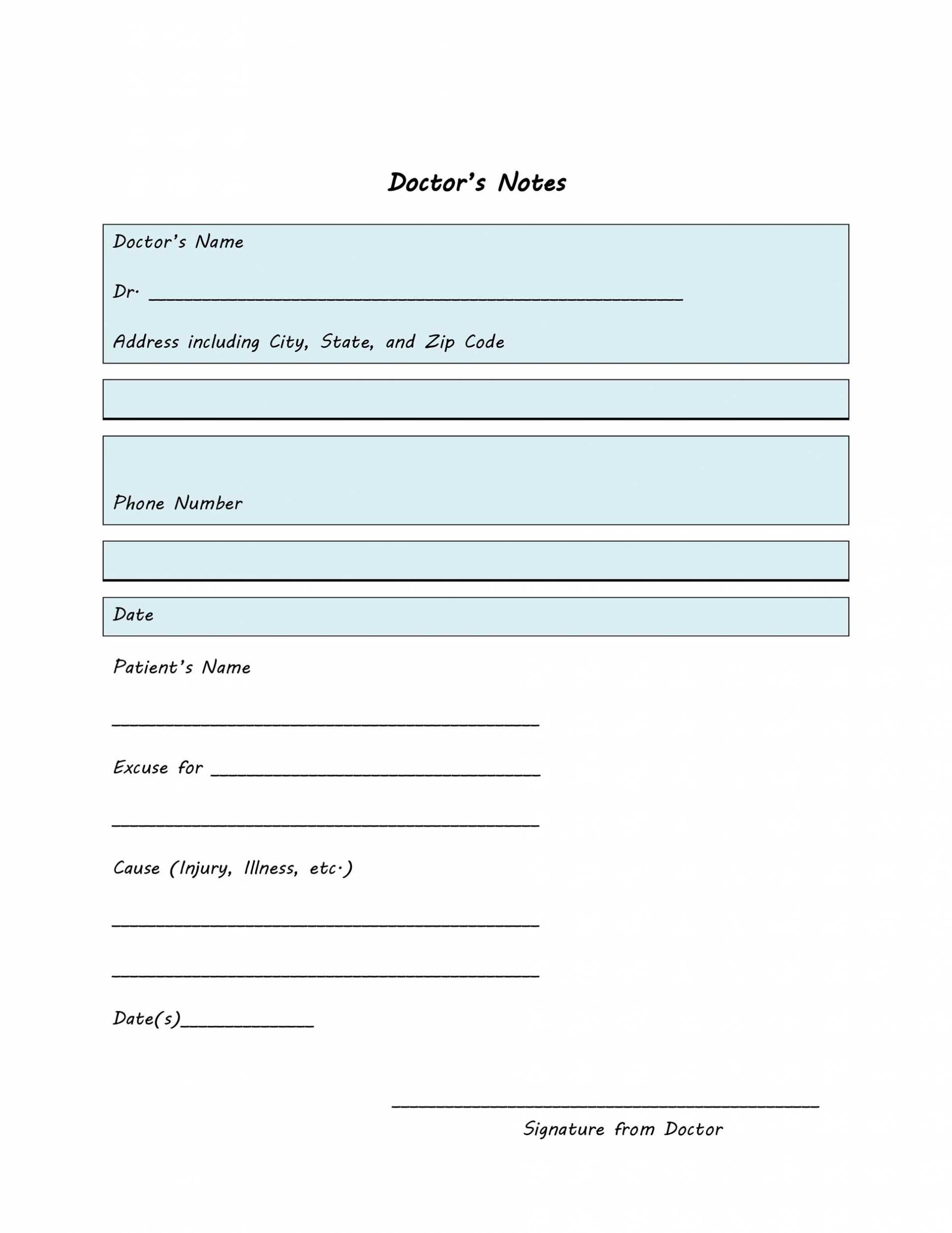 25 Free Doctor Note Excuse Templates ᐅ Templatelab Throughout Dr