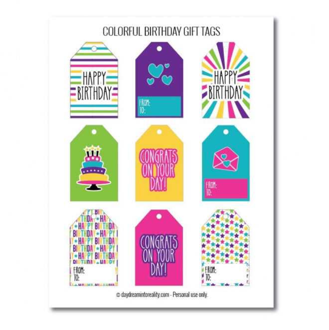 100+ Birthday Gift Tags Free Pdf Printables (All In This inside Birthday Labels Template Free
