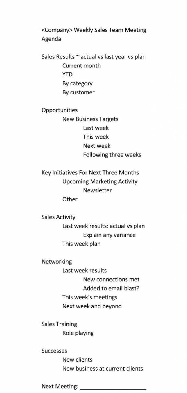 101 Guide Of Weekly Meeting Agenda (With Free Templates) throughout Weekly Meeting Agenda Template