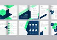 12 Page Blue And Green Gradient Business Brochure Template regarding 12 Page Brochure Template