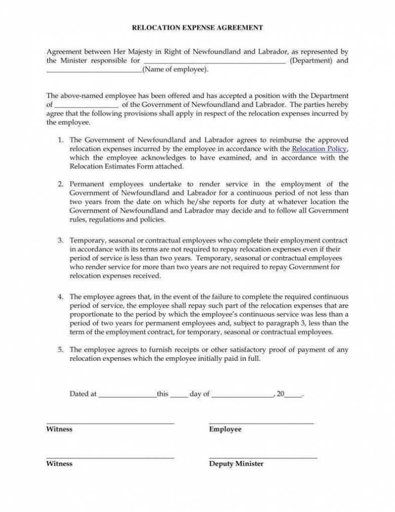 12+ Relocation Agreement Templates - Pdf, Word | Free in Employee Repayment Agreement Template