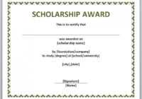 13 Free Certificate Templates For Word » Officetemplate regarding Scholarship Certificate Template