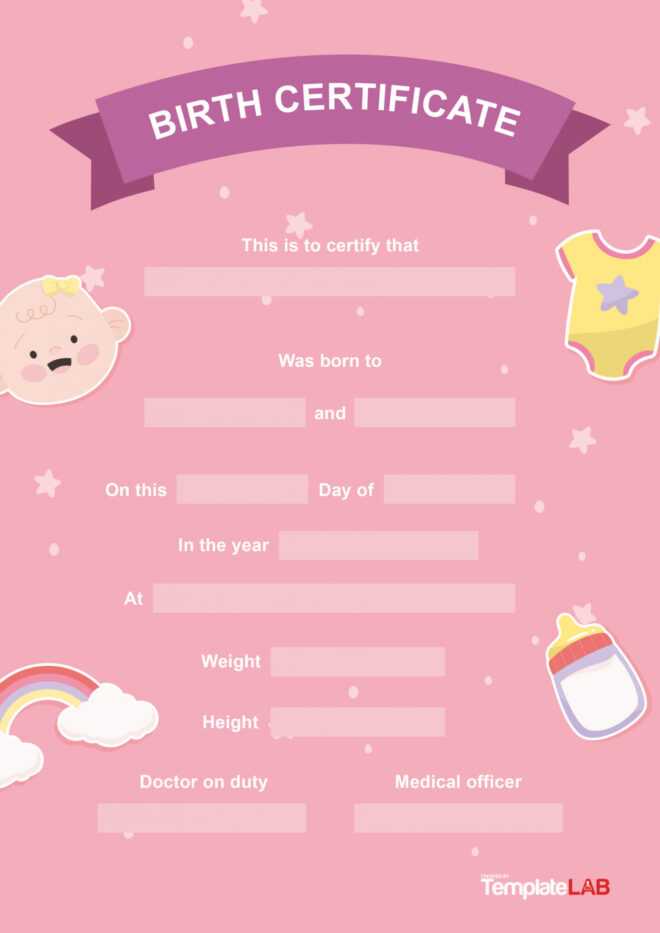 15 Birth Certificate Templates (Word &amp; Pdf) ᐅ Templatelab throughout Baby Doll Birth Certificate Template