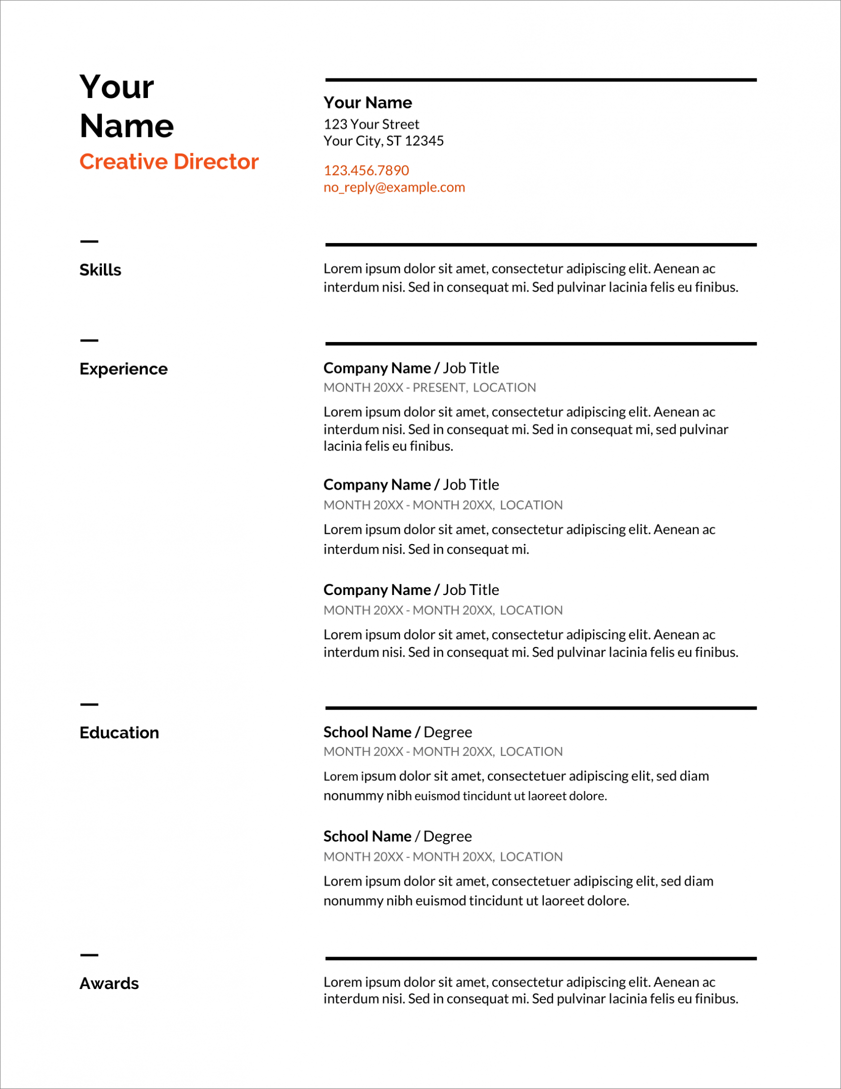 Free Blank Cv Template Download