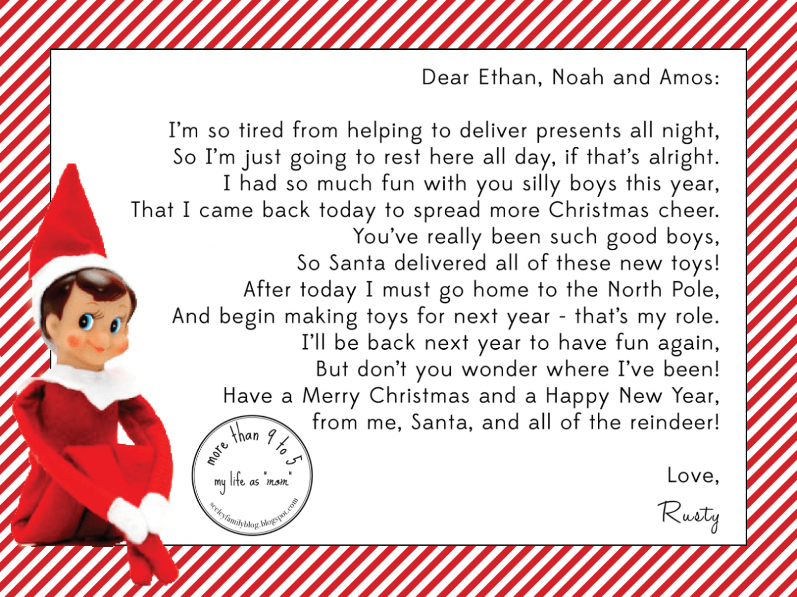 21+ Elf On The Shelf Letter Templates Free Download pertaining to Elf Goodbye Letter Template