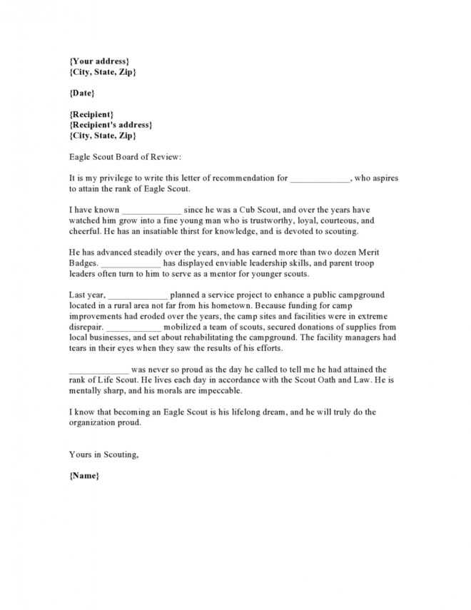 25 Eagle Scout Recommendation Letter Examples - Templatearchive regarding Letter Of Recommendation For Eagle Scout Template