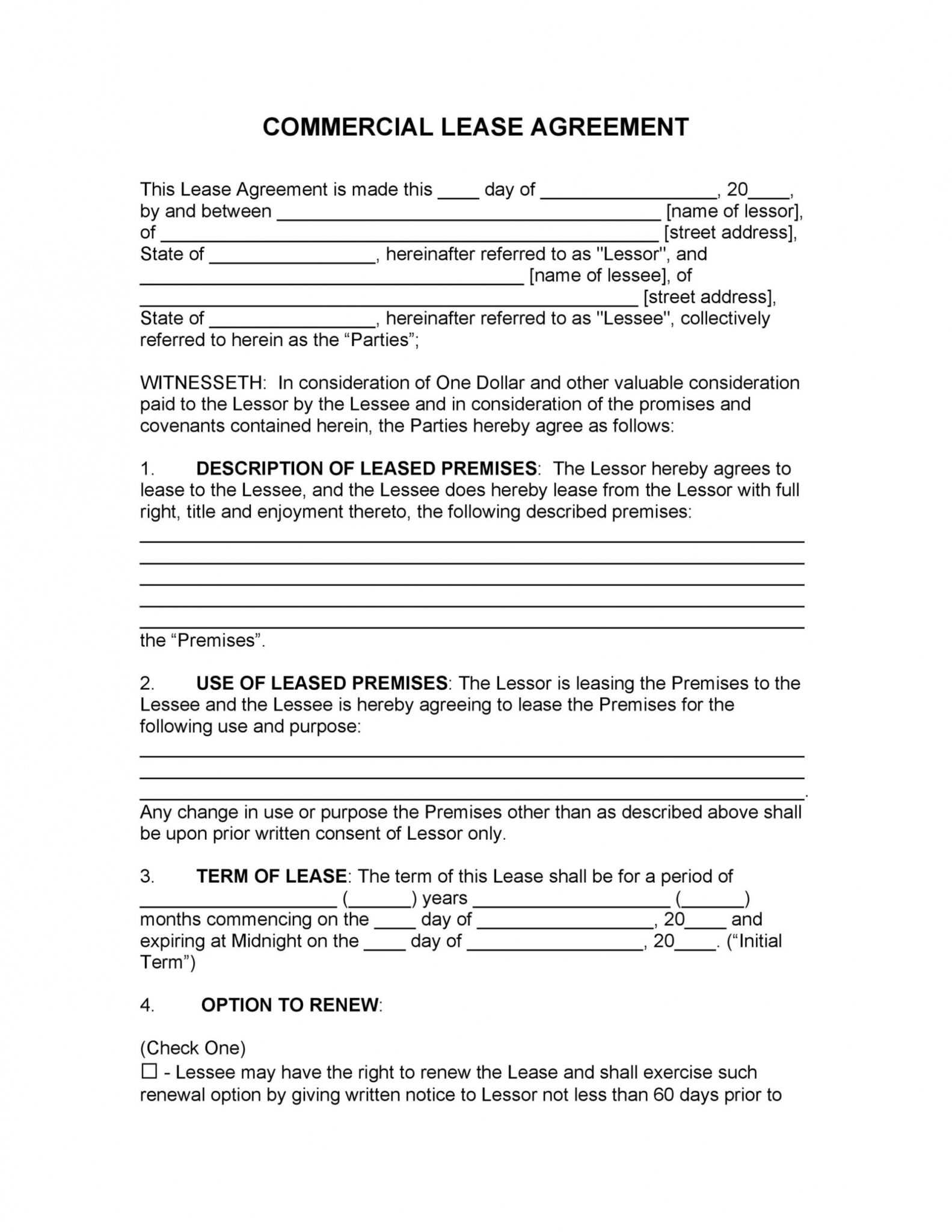 Building Rental Agreement Template