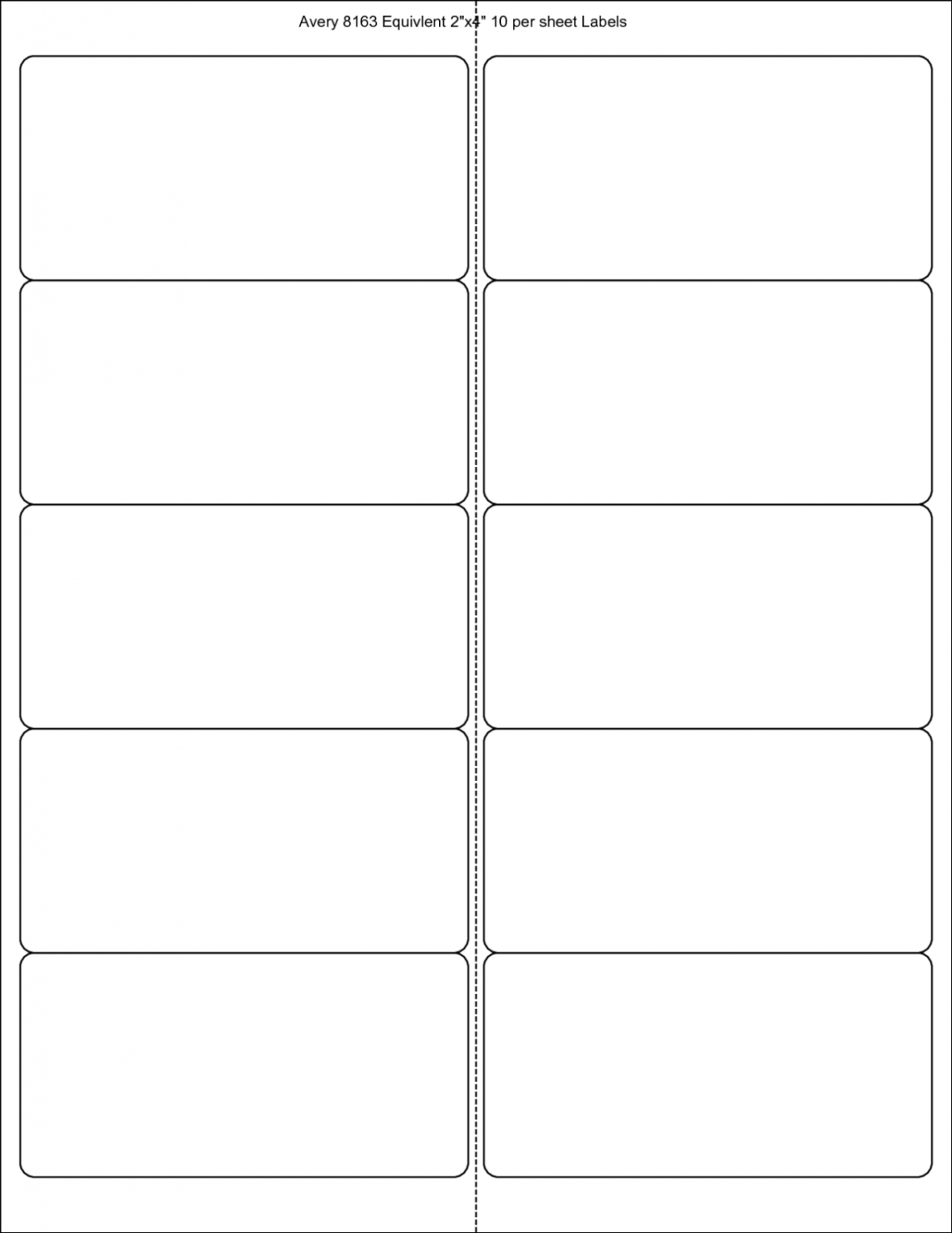 2 X 4 Label Template 10 Per Sheet