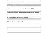 30 Book Report Templates &amp; Reading Worksheets throughout 4Th Grade Book Report Template