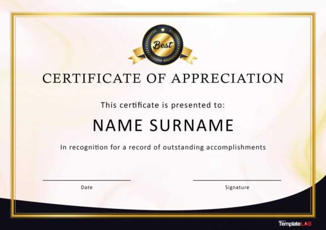 30 Free Certificate Of Appreciation Templates And Letters for Thanks Certificate Template