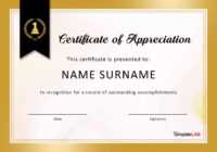 30 Free Certificate Of Appreciation Templates And Letters throughout Certificate Of Appreciation Template Doc