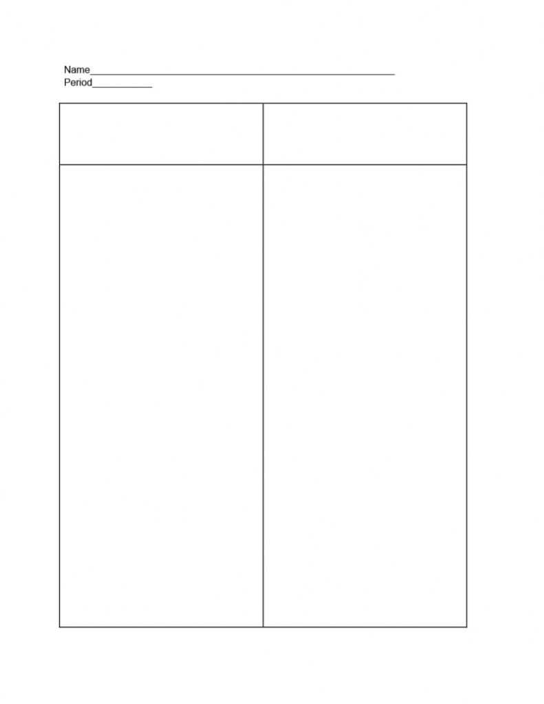 T Chart Template For Word