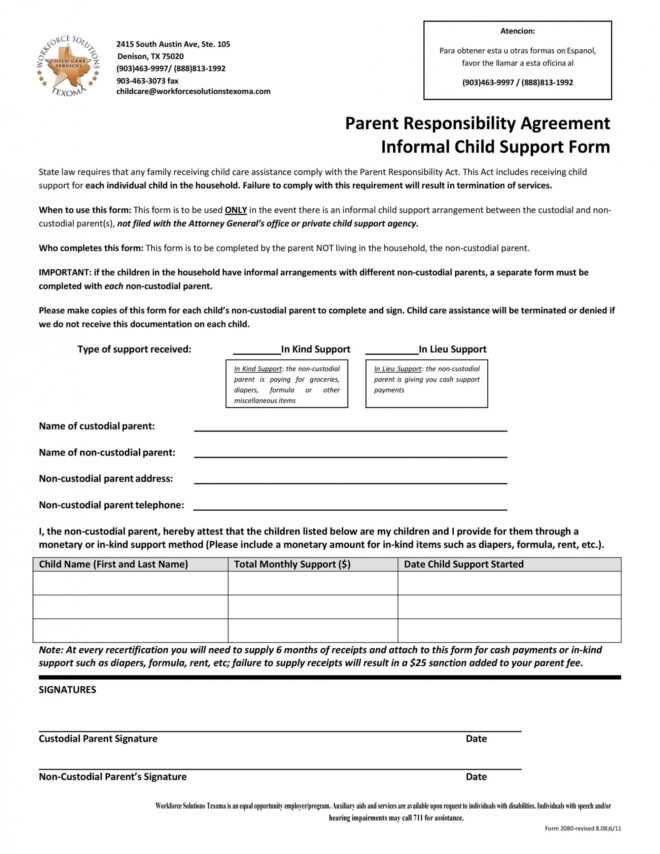 32 Free Child Support Agreement Templates (Pdf &amp; Ms Word) regarding Mutual Child Support Agreement Template