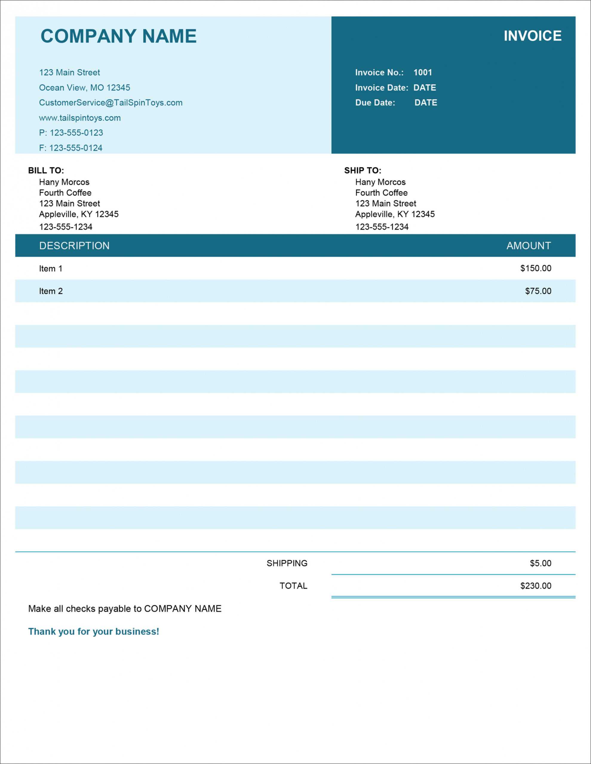 32 Free Invoice Templates In Microsoft Excel And Docx Formats in Microsoft Office Word Invoice Template