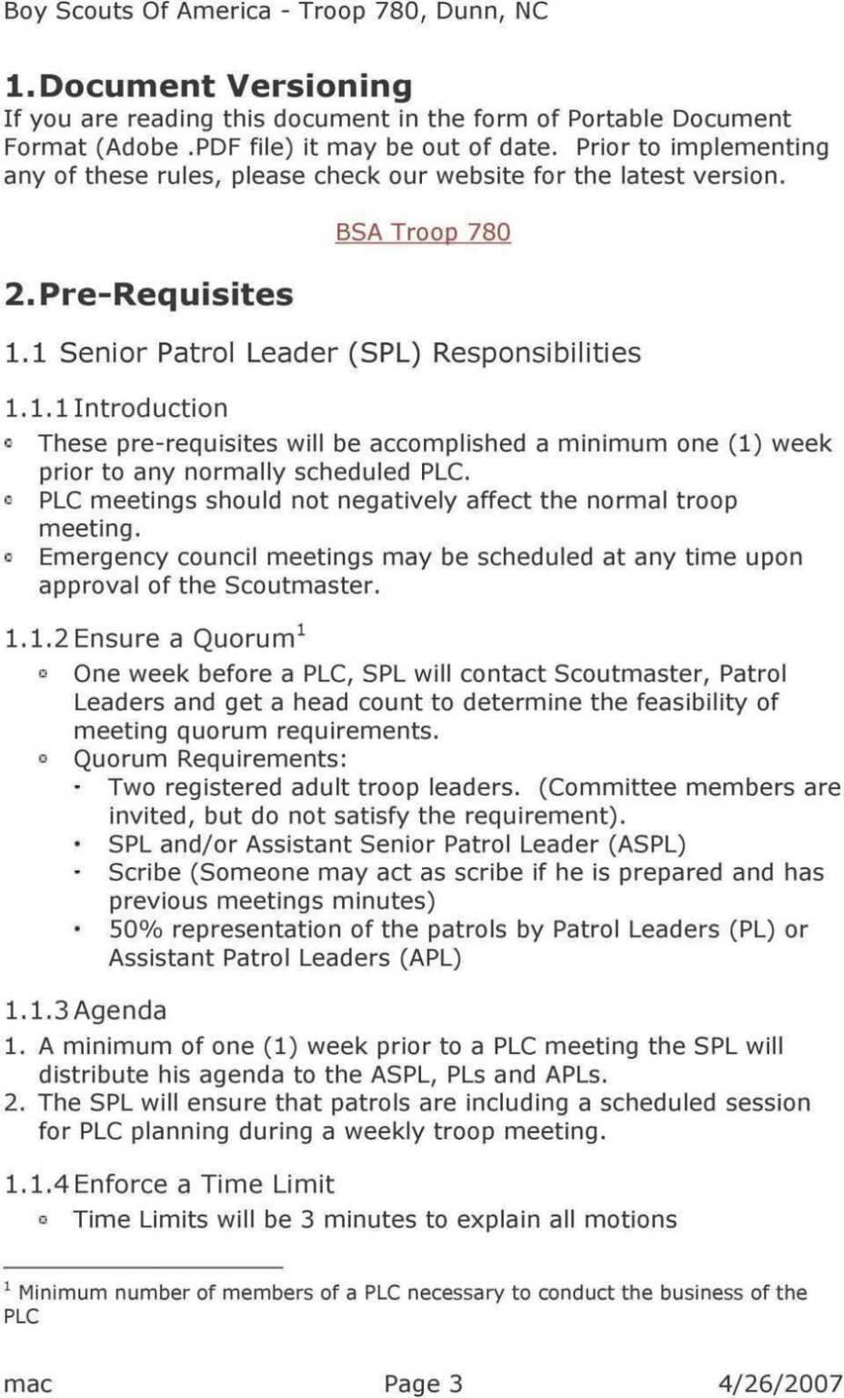plc agenda template