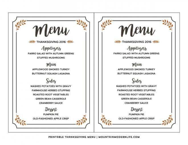 35 Awesome Thanksgiving Menu Templates ᐅ Templatelab inside Thanksgiving Menu Template Printable
