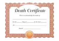 37 Blank Death Certificate Templates [100% Free] ᐅ Templatelab throughout Baby Death Certificate Template