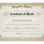 37 Blank Death Certificate Templates [100% Free] ᐅ Templatelab with Mock Certificate Template