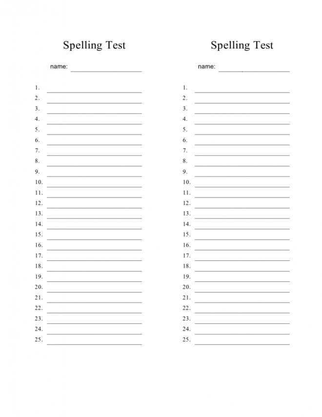 38 Printable Spelling Test Templates [Word &amp; Pdf] ᐅ Templatelab in Test Template For Word