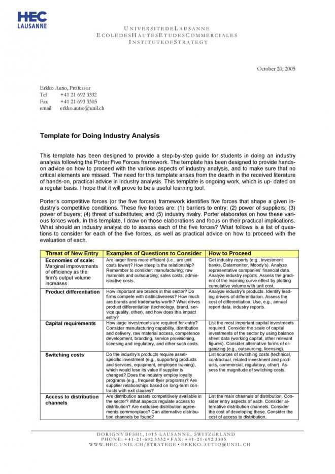 39 Free Industry Analysis Examples &amp; Templates ᐅ Templatelab in Industry Analysis Report Template