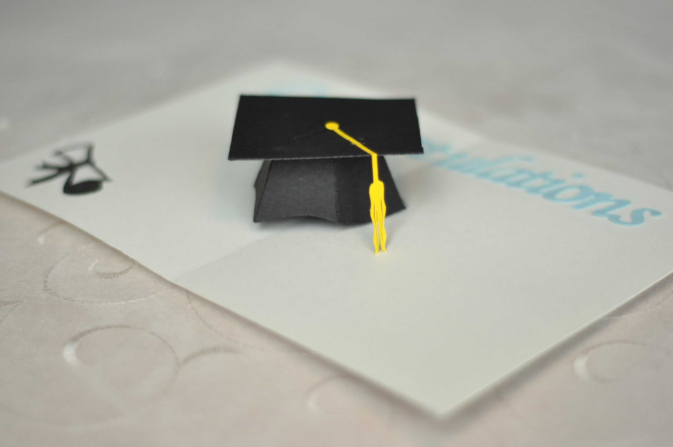 3D Graduation Cap Pop Up Card Template inside Graduation Pop Up Card Template