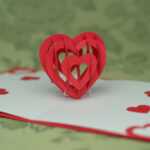 3D Heart Pop Up Card Template with Heart Pop Up Card Template Free