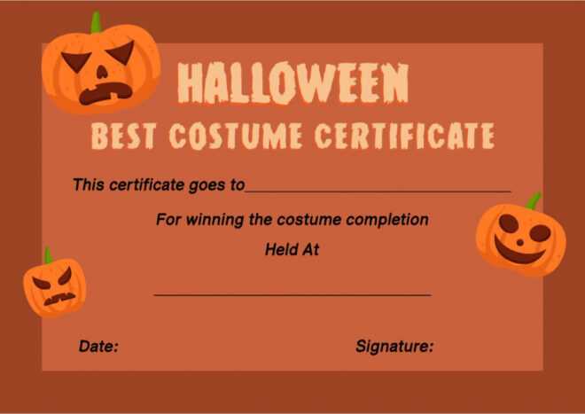 4 Best Free Printable Halloween Certificate Templates with Halloween Certificate Template