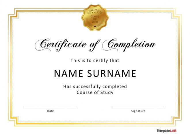 40 Fantastic Certificate Of Completion Templates [Word intended for Free Certificate Of Completion Template Word
