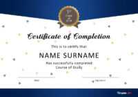 40 Fantastic Certificate Of Completion Templates [Word throughout Free Completion Certificate Templates For Word