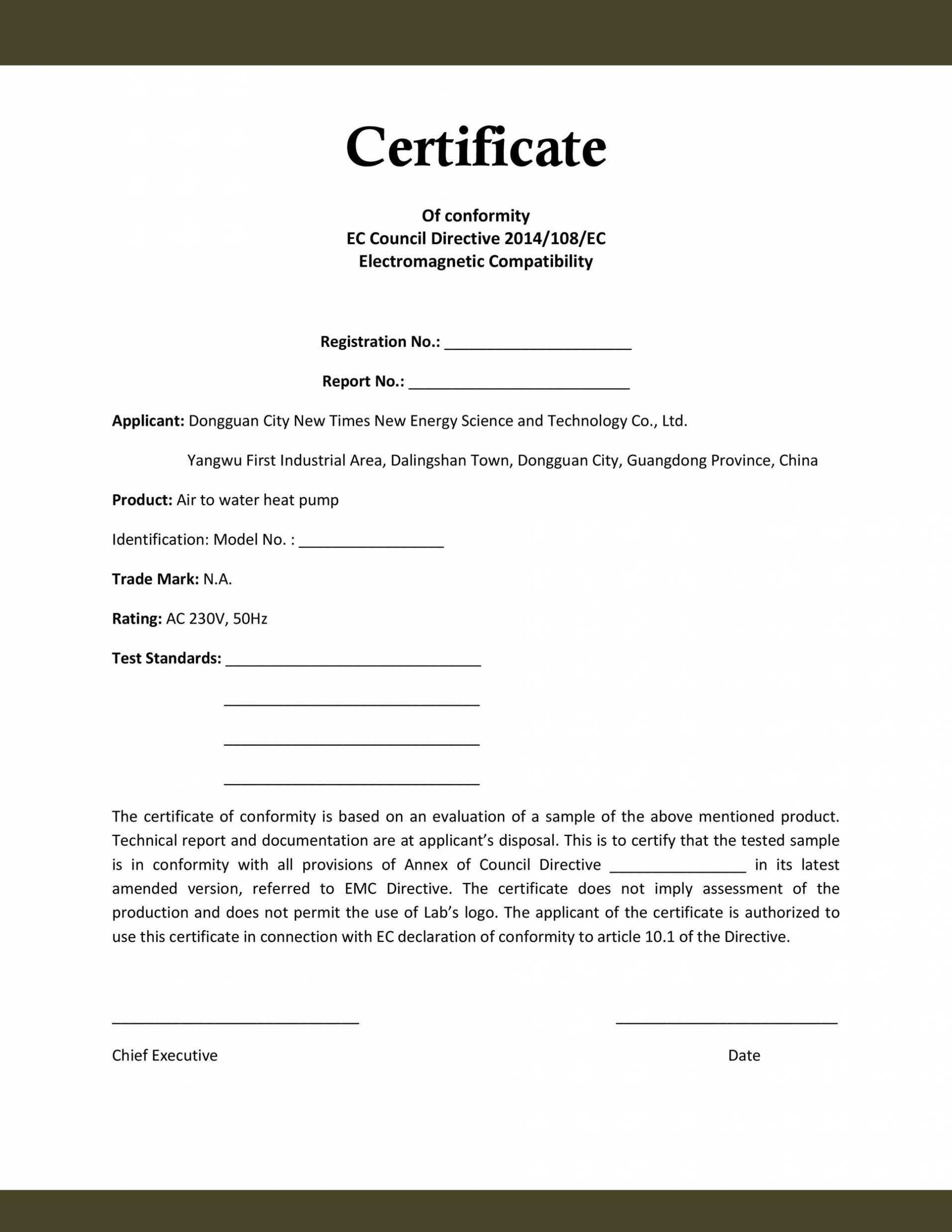 40 Free Certificate Of Conformance Templates &amp; Forms ᐅ for Certificate Of Compliance Template