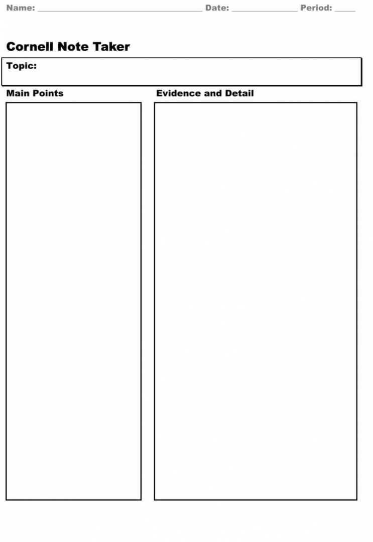 40 Free Cornell Note Templates (With Cornell Note Taking with regard to Note Taking Word Template