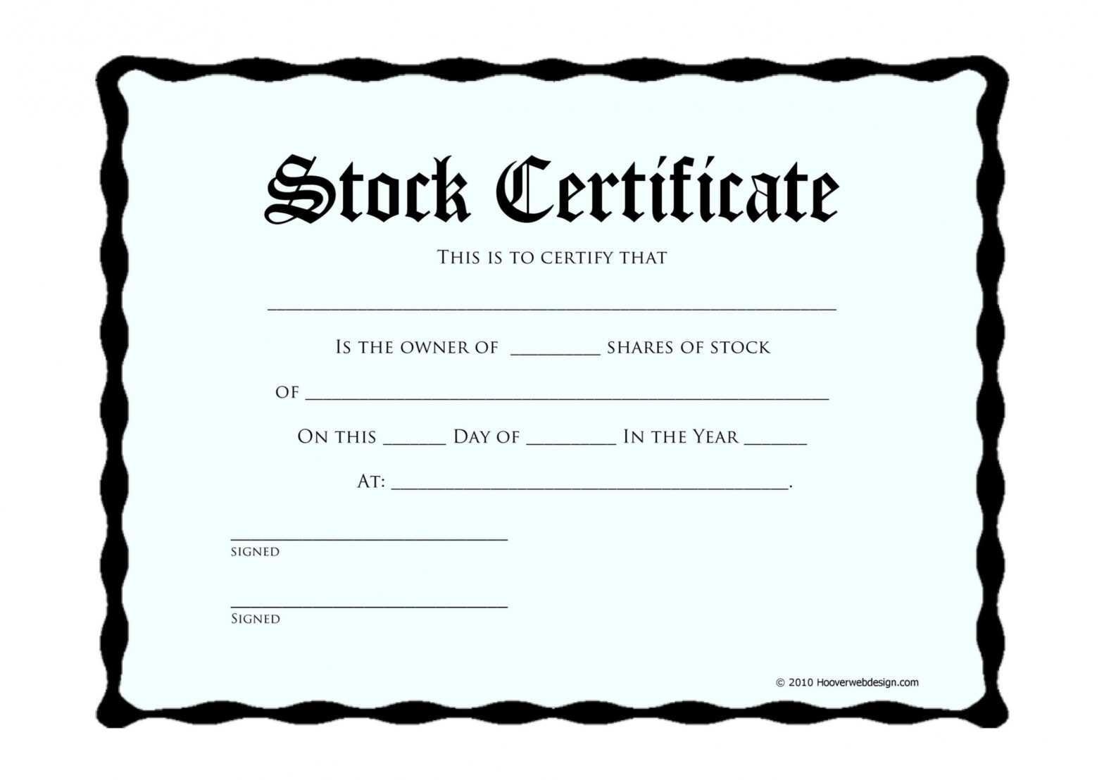 40+ Free Stock Certificate Templates (Word, Pdf) ᐅ Templatelab throughout Blank Share Certificate Template Free