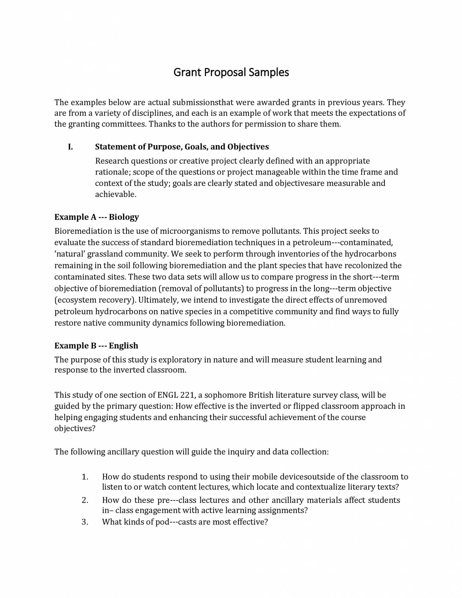 research grant proposal topics