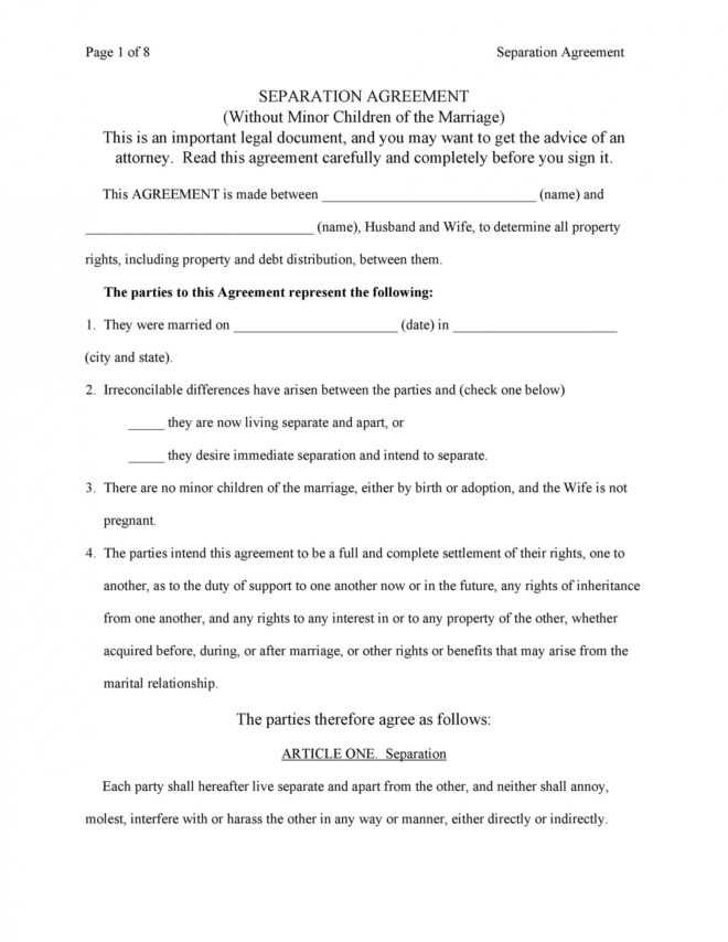 43 Official Separation Agreement Templates / Letters / Forms inside Unmarried Separation Agreement Template