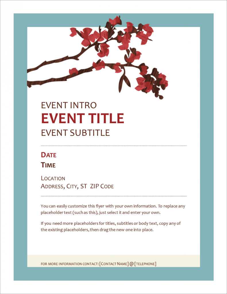 Free Templates For Flyers Microsoft Word