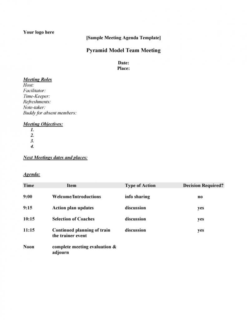 Simple Meeting Agenda Template