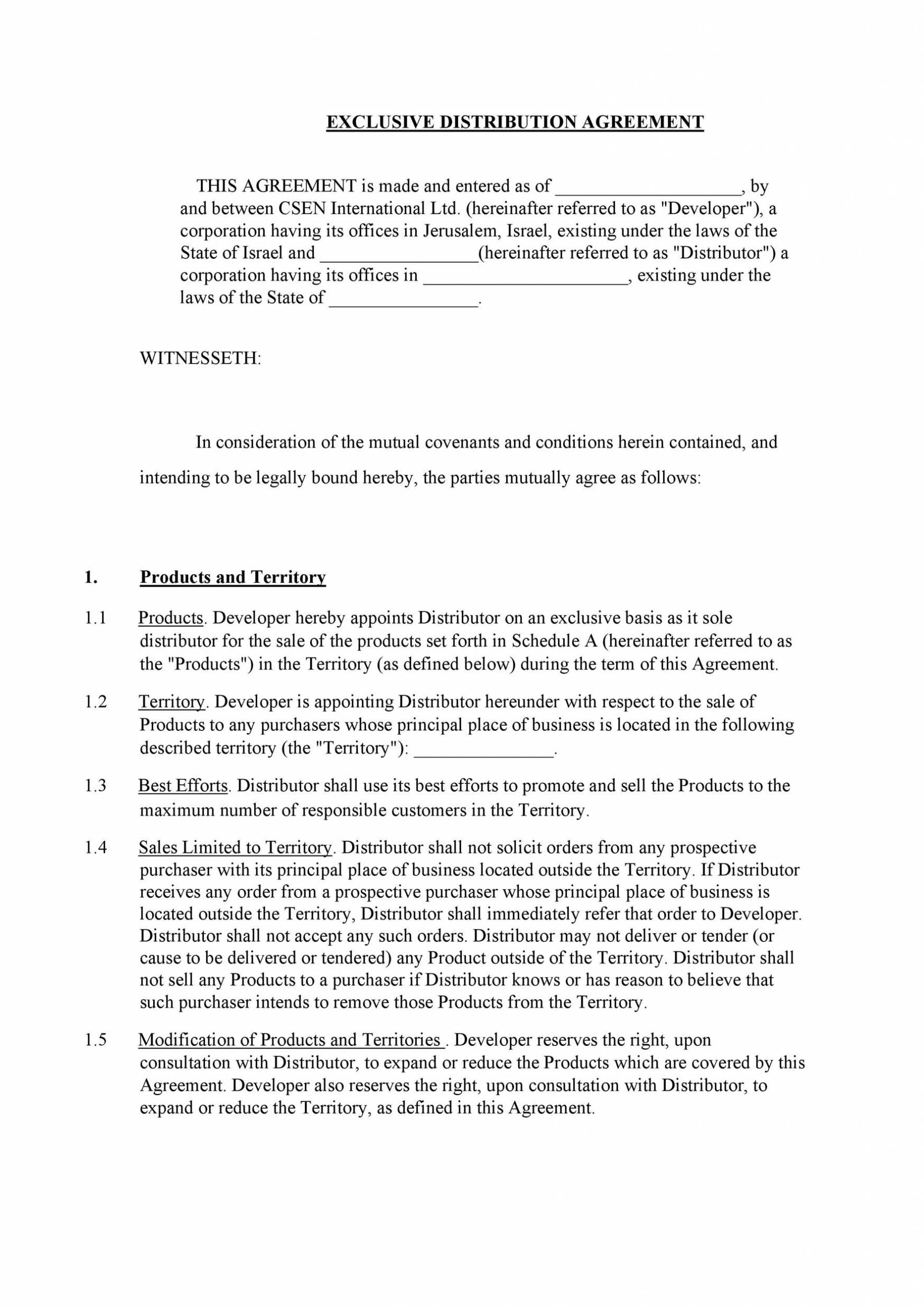 49 Best Free Distribution Agreement Templates ᐅ Templatelab within Exclusive Distribution Agreement Template Free