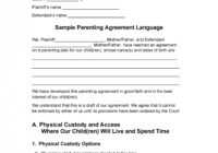 49 Free Parenting Plan &amp; Custody Agreement Templates ᐅ regarding Notarized Custody Agreement Template