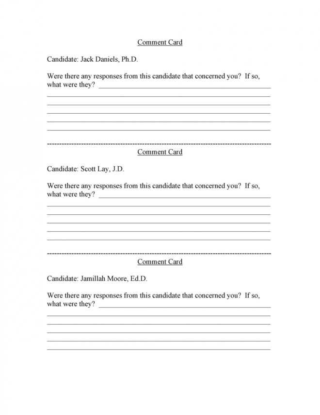 50 Printable Comment Card &amp; Feedback Form Templates ᐅ intended for Comment Cards Template