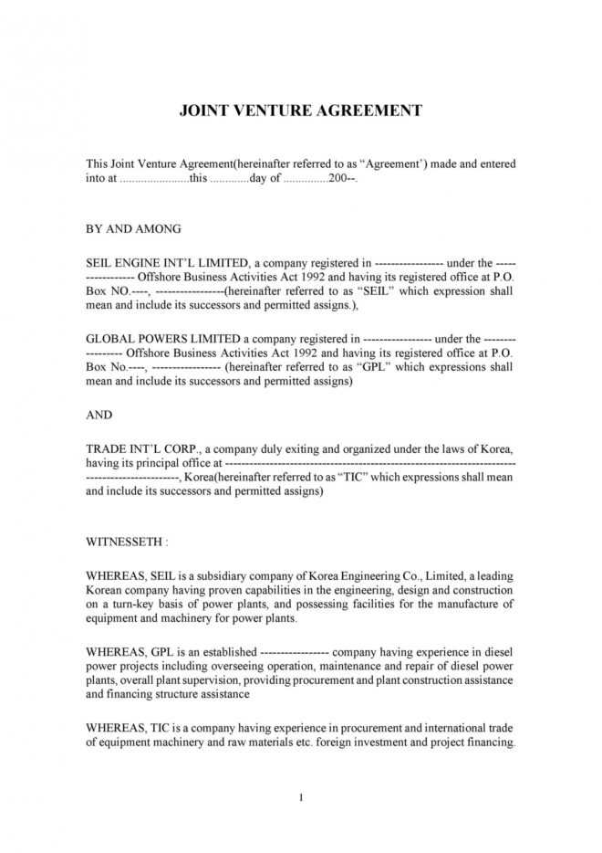 53 Simple Joint Venture Agreement Templates [Pdf, Doc] ᐅ intended for Joint Account Agreement Template