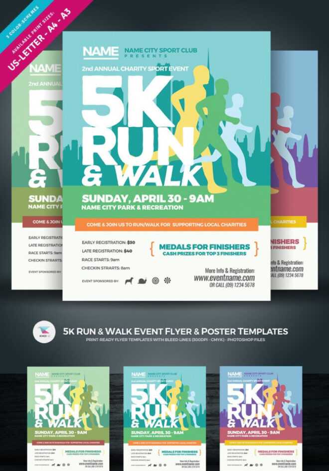 5K Run-&amp;-Walk Event Flyer &amp; Poster Corporate Identity Template regarding 5K Flyer Template