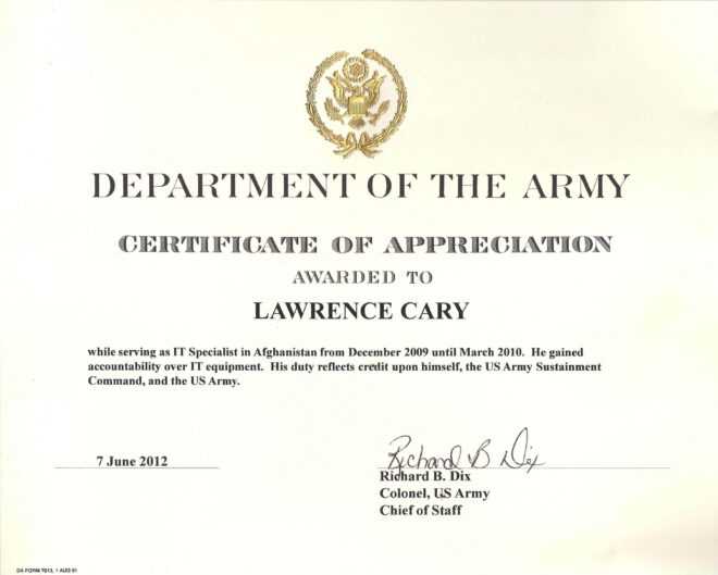 6+ Army Appreciation Certificate Templates - Pdf, Docx inside Army Certificate Of Completion Template