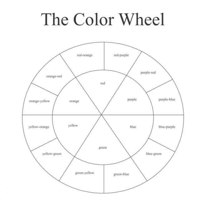 6 Best Color Wheel Printable For Students - Printablee inside Blank Color Wheel Template