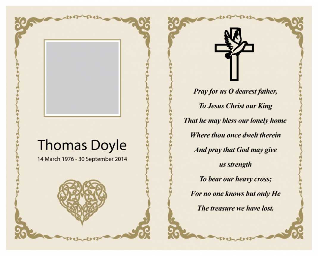 7 Best Printable Memorial Card Templates - Printablee with regard to Remembrance Cards Template Free