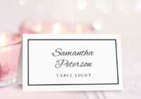 7 Free Wedding Place Card Templates within Table Reservation Card Template