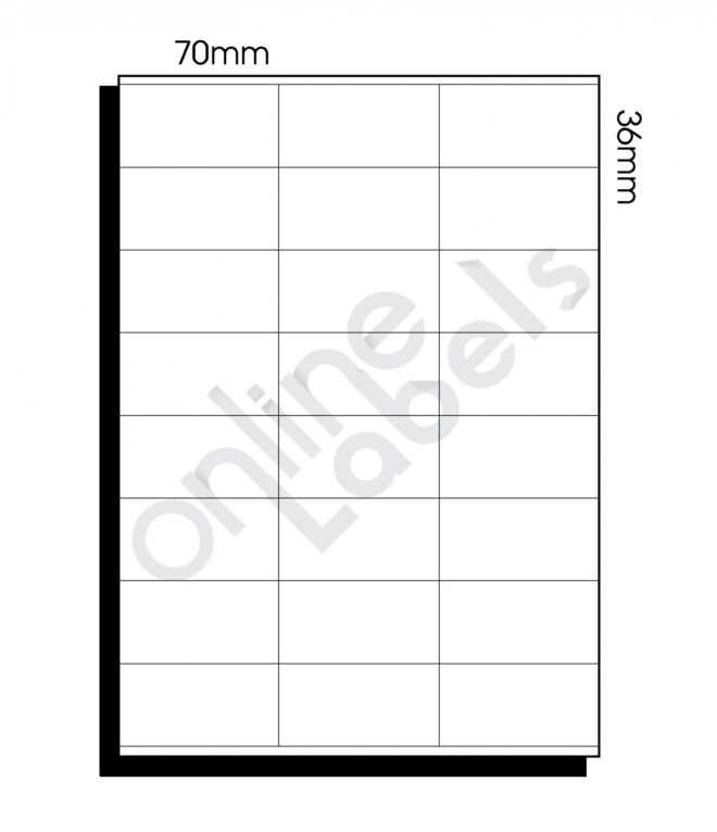 70Mm X 36Mm - 24 Labels Per Sheet - Online Labels inside 3 Labels Per Sheet Template