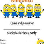 97 Blank Birthday Invitation Card Template Minion Formating for Minion Card Template
