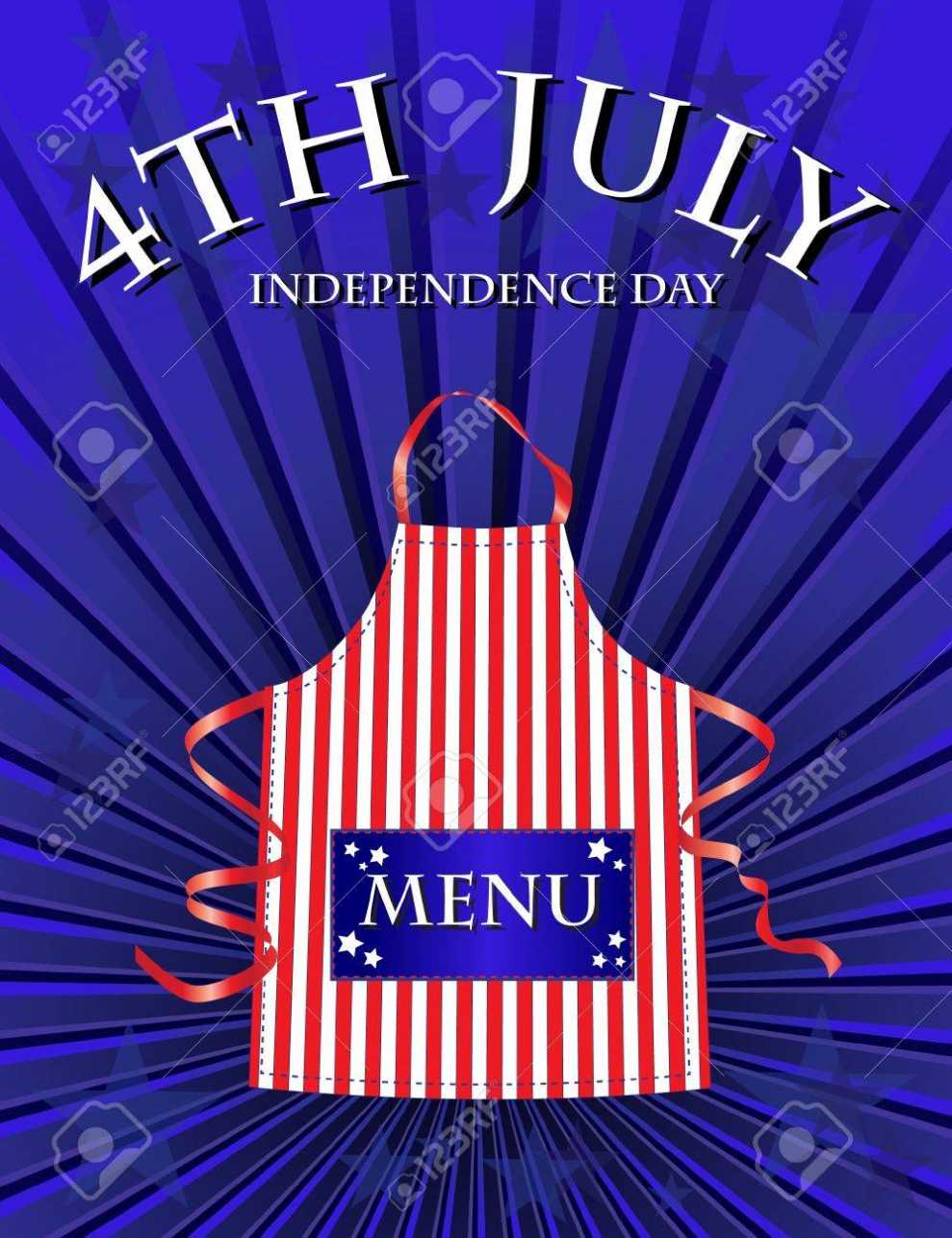 A 4Th July Independence Day Menu Template with 4Th Of July Menu Template