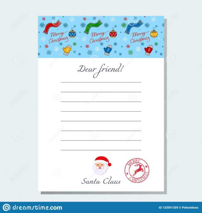 A Letter Of Santa Claus On A Beautiful Letterhead - Template pertaining to Santa Claus Letterhead Template