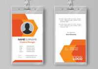 Abstract Orange Id Card Design Template Royalty Free Vector inside Company Id Card Design Template